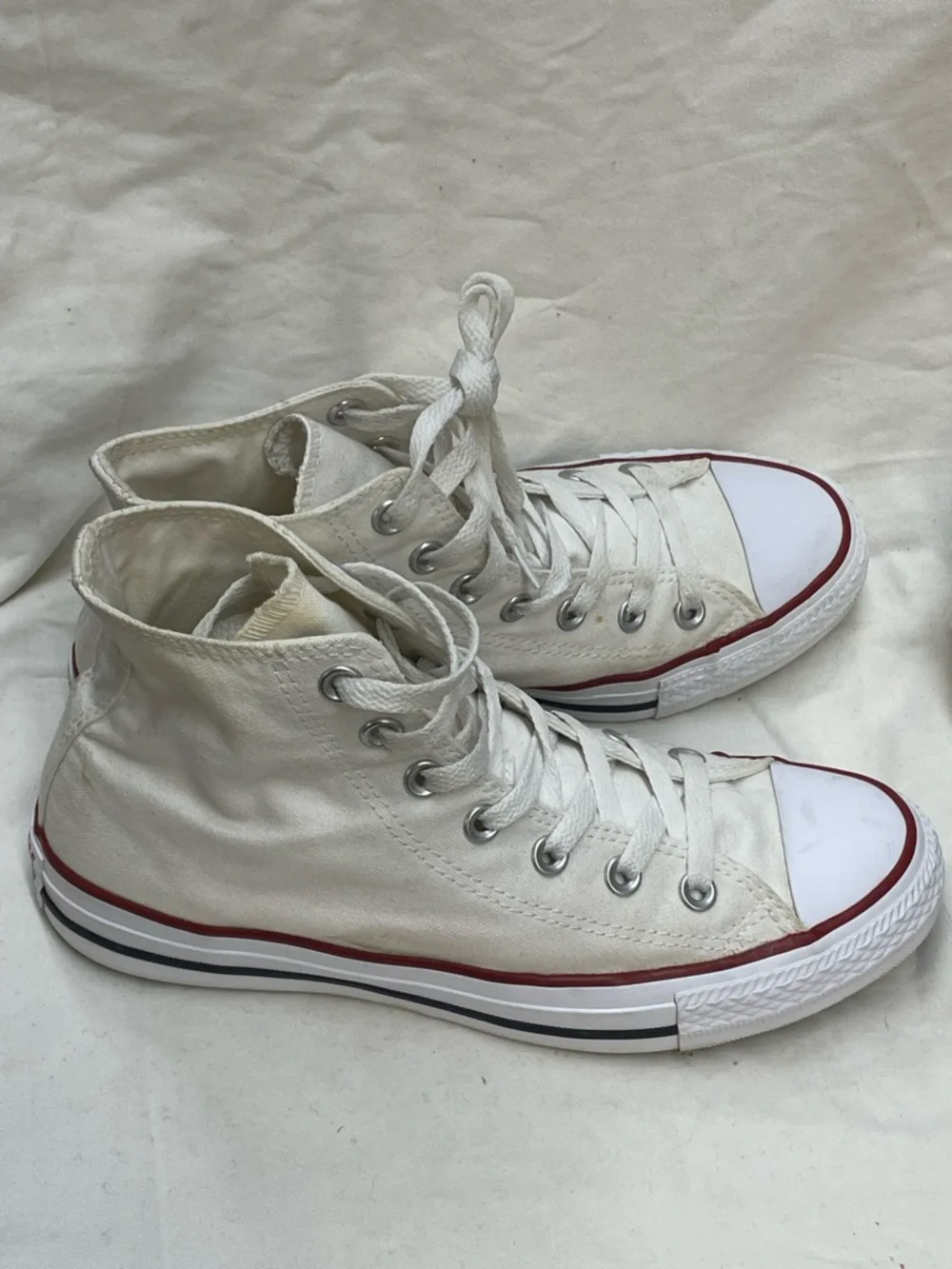 Converse all star Classic White High-Top Canvas Sneakers sz 6m 8wo’s - Picture 2 of 7